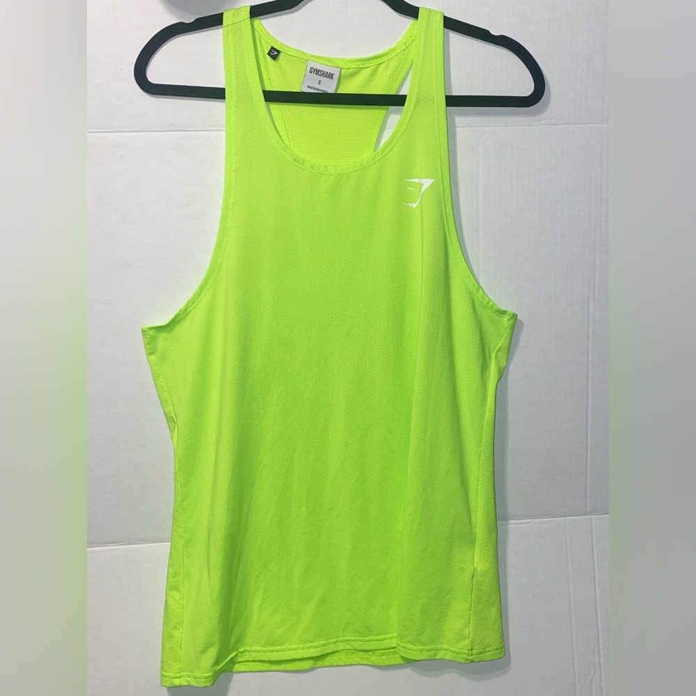 GYMSHARK NEON GREEN MESH SPEED UP TANK TOP